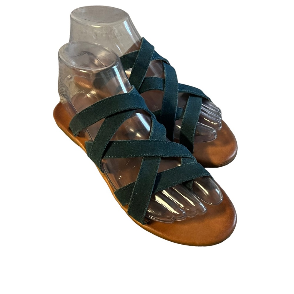 Coconuts by Matisse jeweled blue leather strap sandals SZ 7